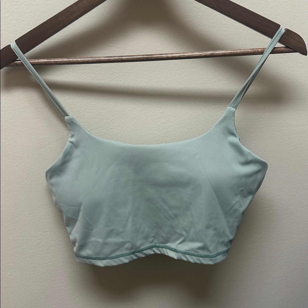 Light Blue Spaghetti Strap Crop Top